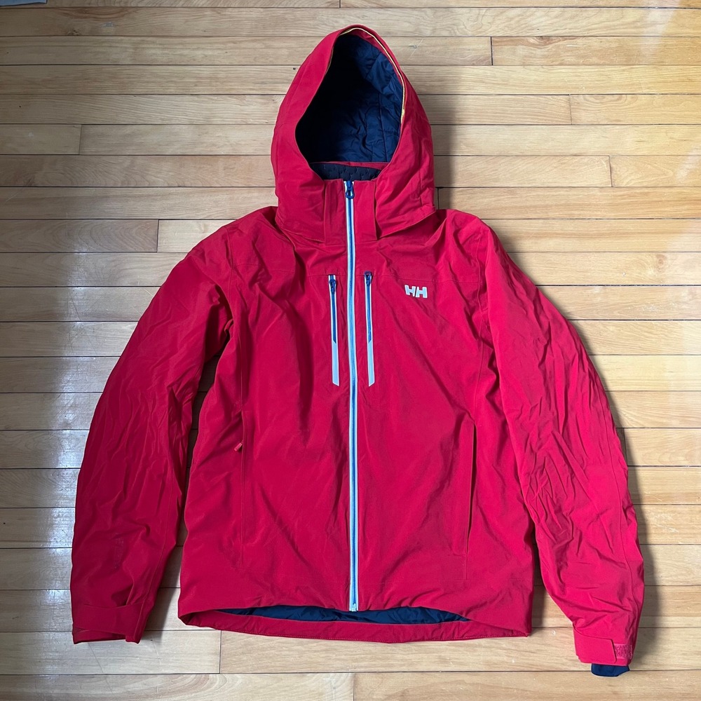 Helly Hansen Helly Tech Professional Red Ski Jacket Mens Large Hooded Insulated